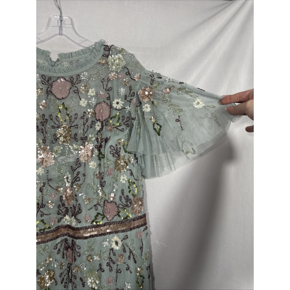 NEW Mac Duggal‎ [ 18 ] 9136 Embellished High Neck Butterfly Sleeve Gown J2223 - Picture 9 of 15